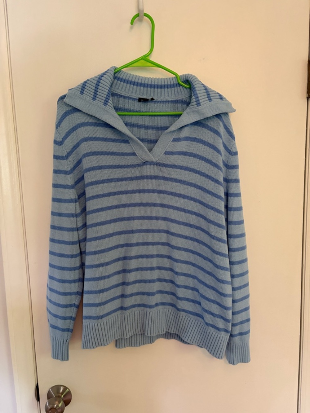 Talbots Coastal Blue Striped Sweater XL